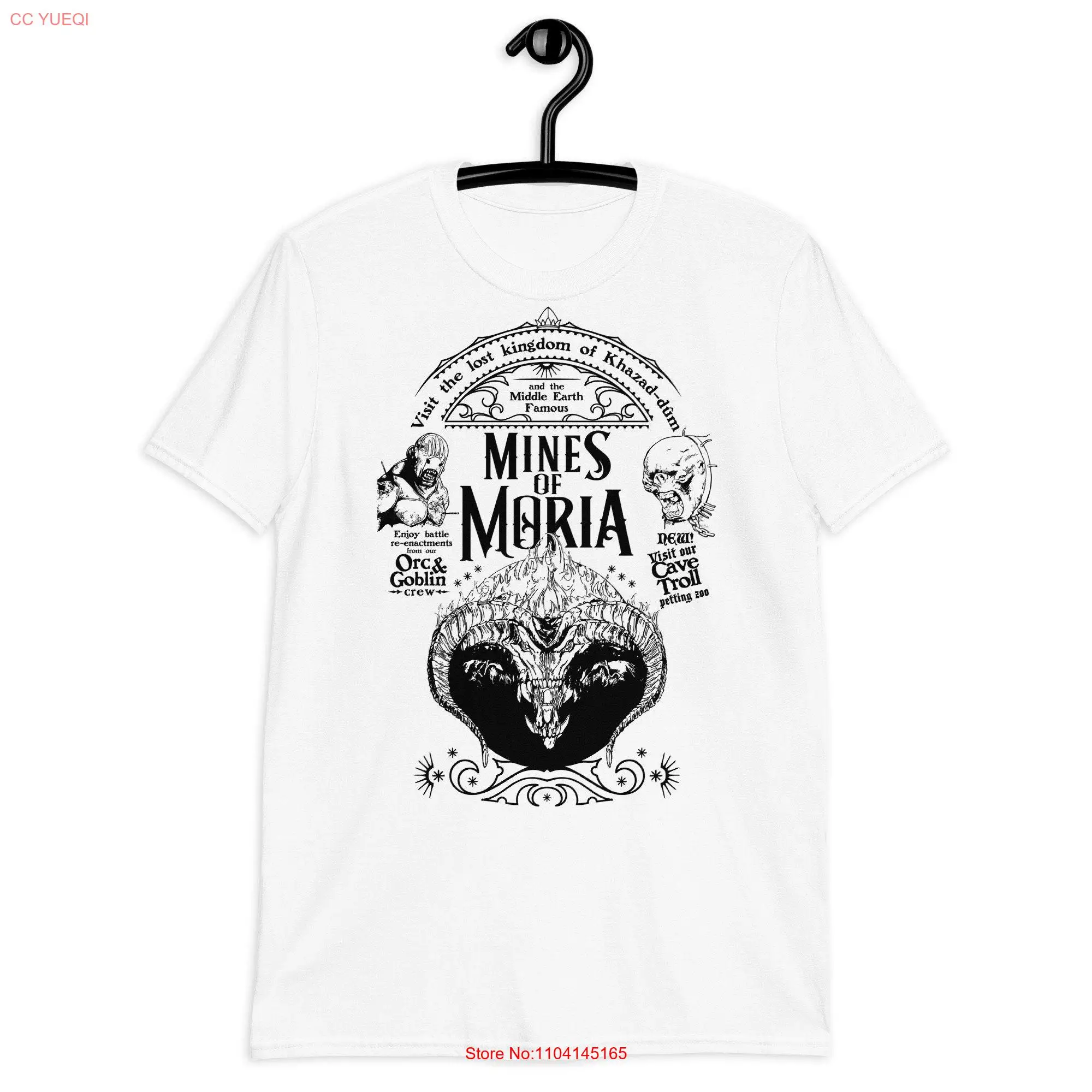 T Shirt Mines of Moria Black Print long or short sleeves