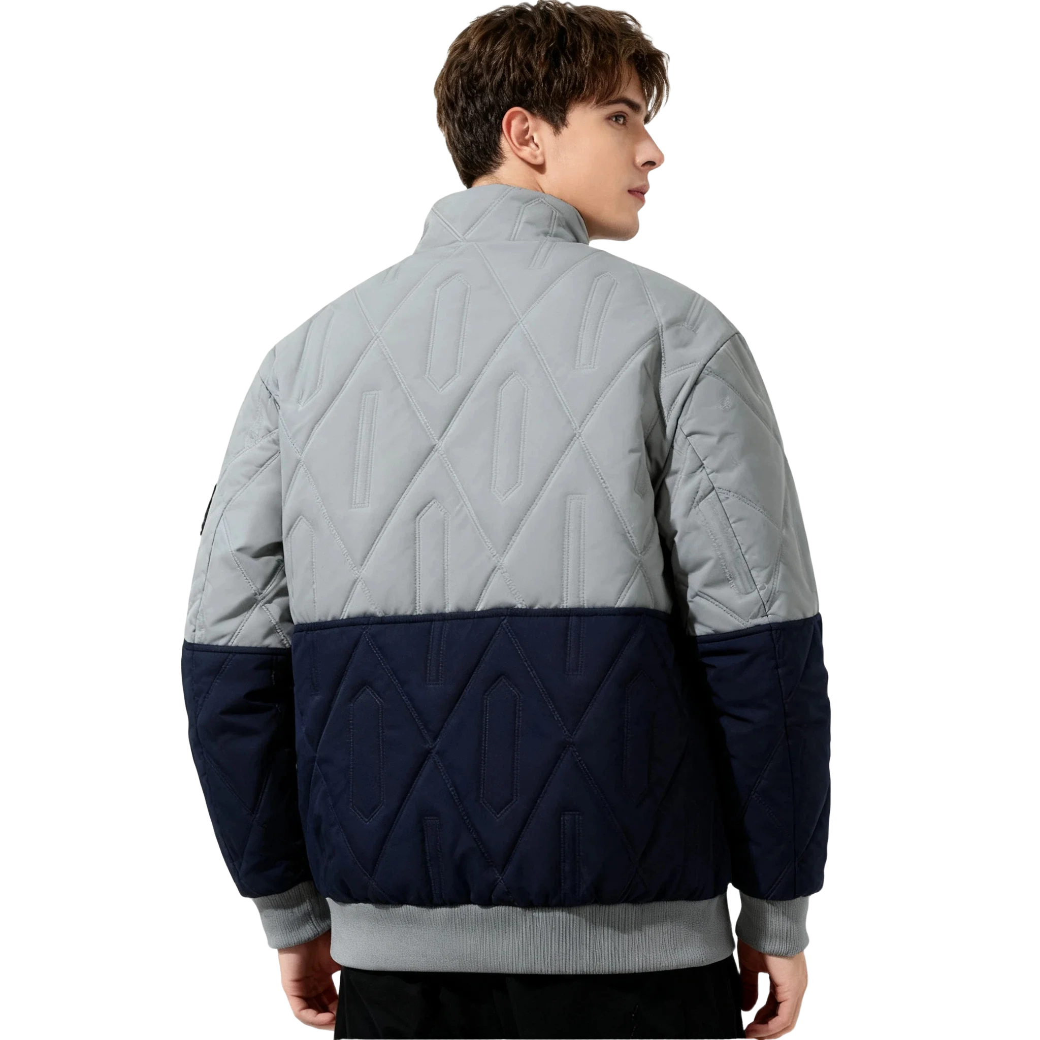 2025 New Winter Thermal Fleece Lined Coat Thicken Warm Winter Fleece Parka Windproof Outdoor Jacket Men's Diamond Quilted Jacket