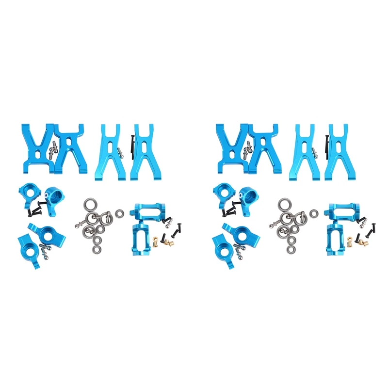 2X Upgrade Suspension Arm & Front/Rear Hub C Seat Parts Kit For Wltoys A959 A979 A959B A979B K929,Blue