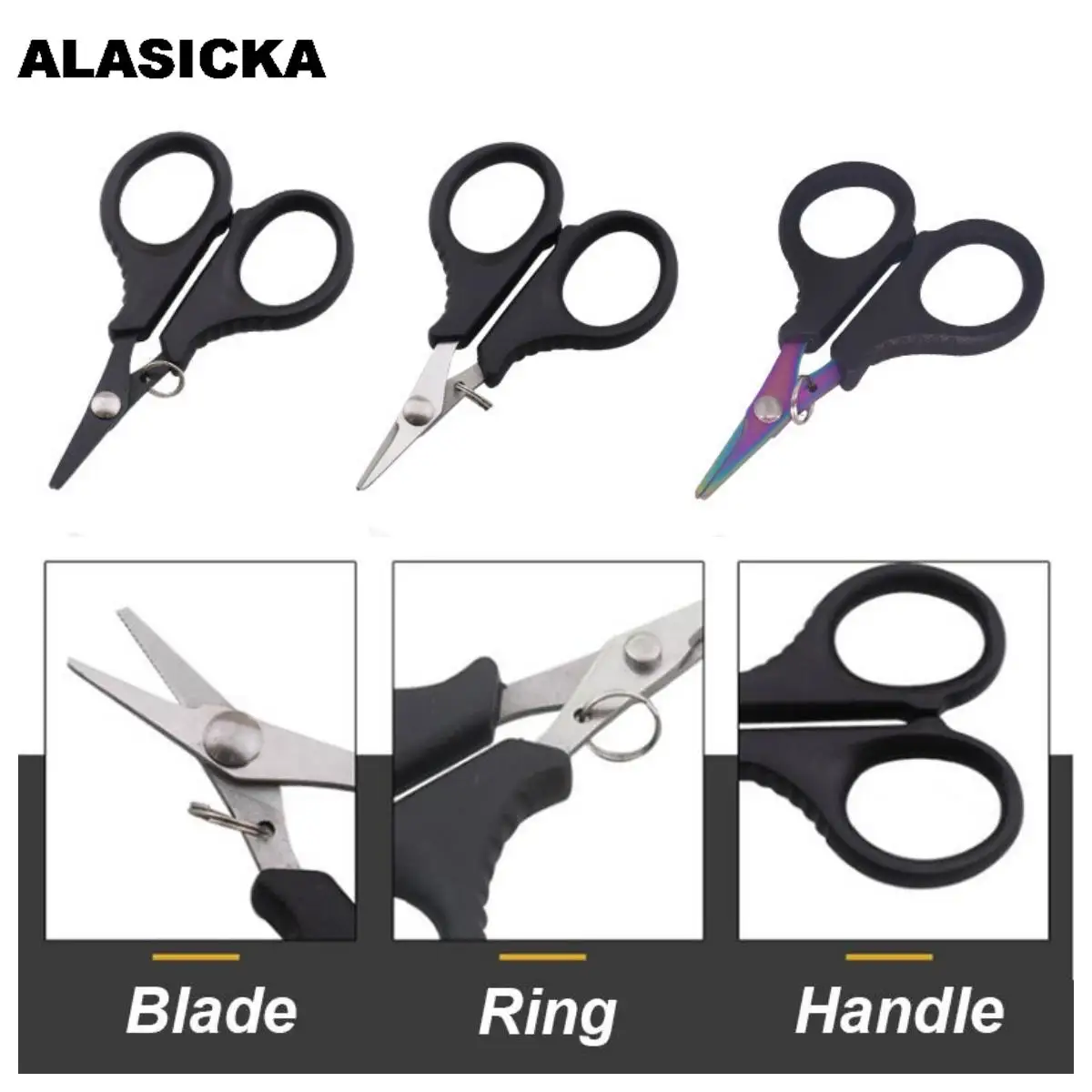 

ALASICKA Multifunctional Stainless Steel Fishing Line Scissors Lead Shears PE scissors Outdoor Fishing Scissors Fishing tools