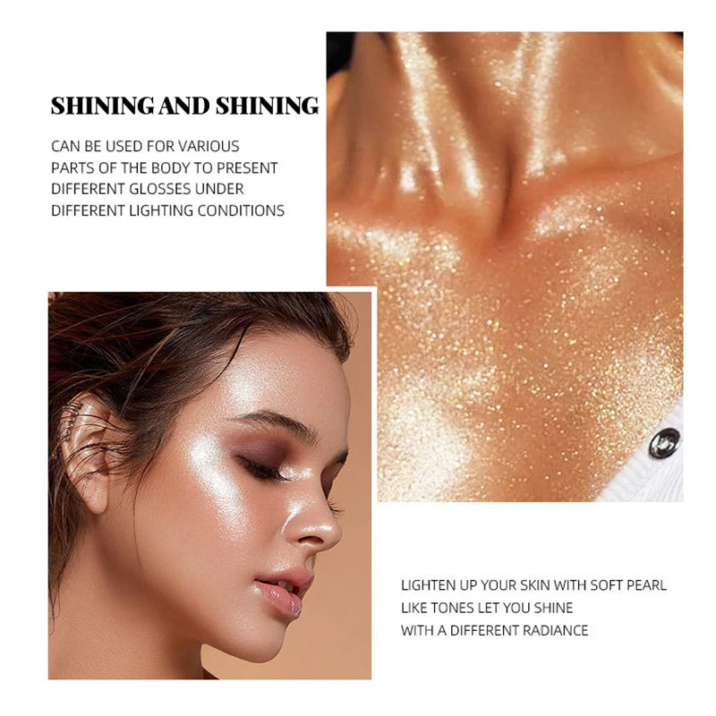 Gloss Glitter Spray Diamond Highlighter  Aroma Powder Brighten Fairy Powder Bronze Nude Pink Face Body Illuminator Makeup tools