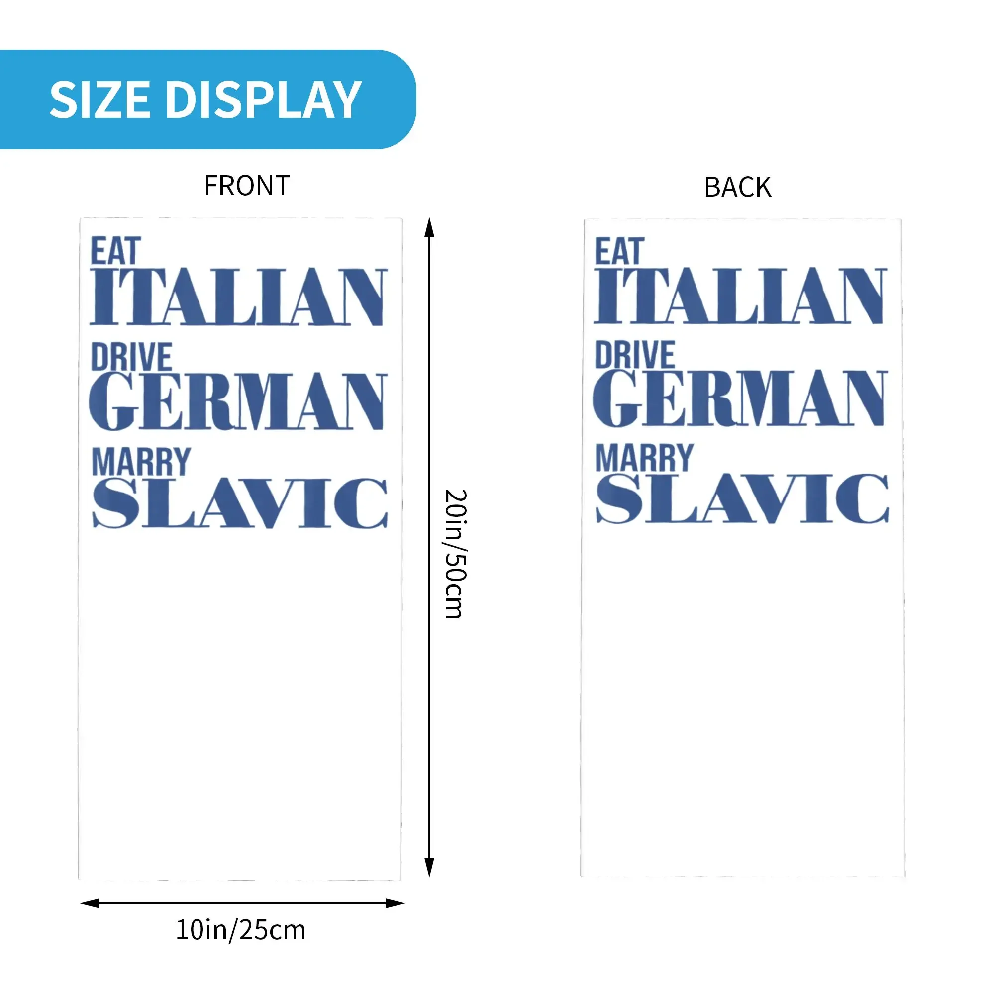 New Eat Italian Drive German Marry Slavic Bandana Neck Gaiter Print Car Humor Balaclavas Mask Scarf Multi-use Headwear Outdoor A