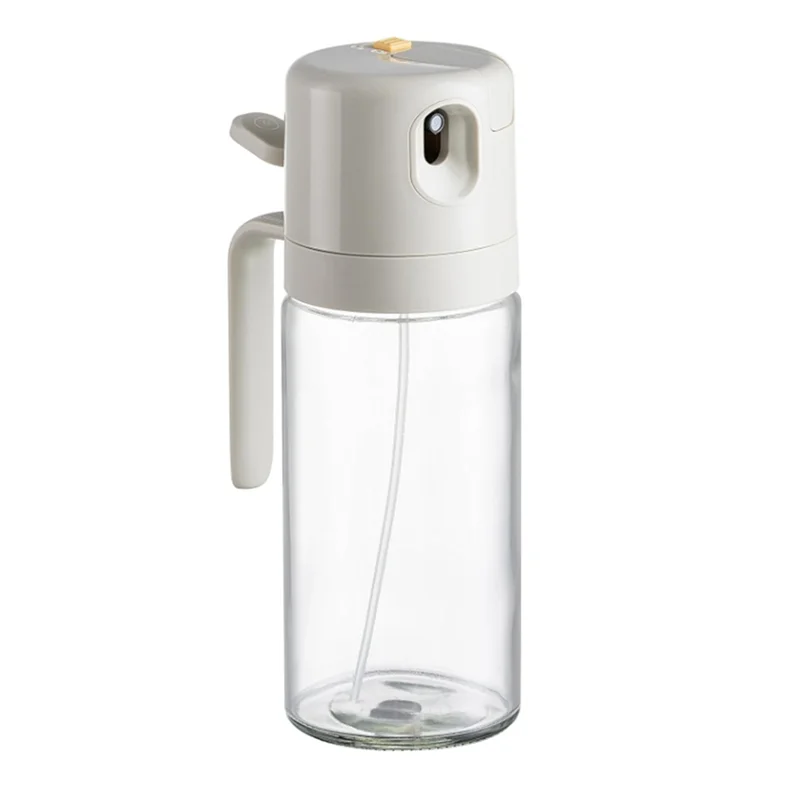 Spruzzatore di olio d'oliva da 1 pezzo per cucinare, flacone spray per olio d'oliva, distributore di olio 2 in 1, spray/dumping in vetro da 550 ml a doppio scopo