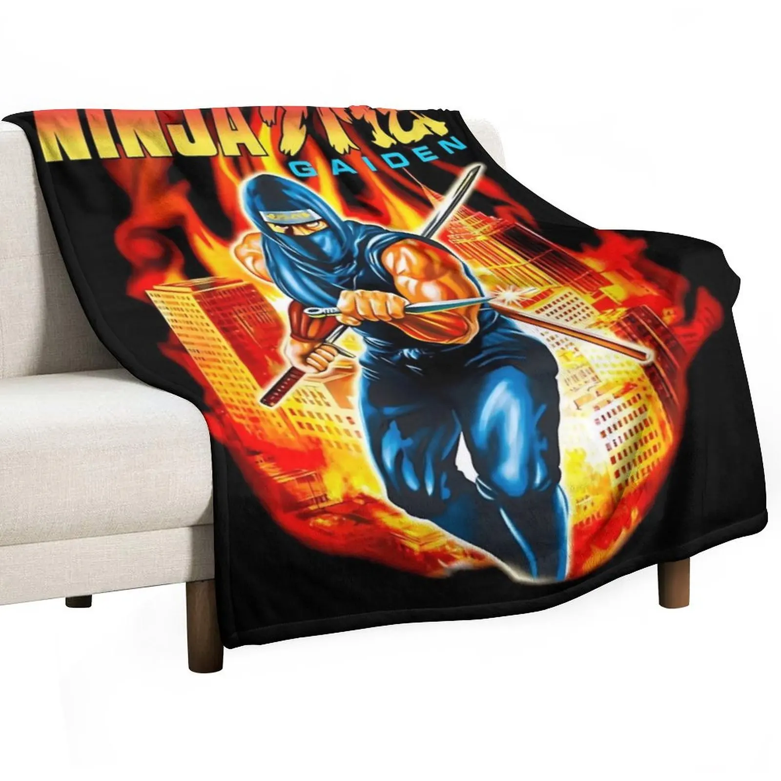 

NINJA GAIDEN BOX ART Throw Blanket Machine Washable Soft Warm Blanket