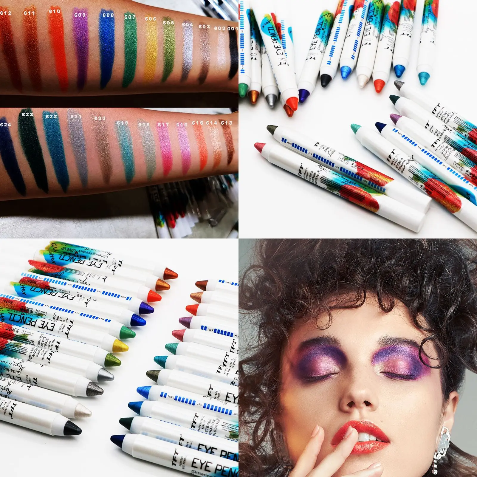 Penna per ombretto luccicante a 24 colori, duratura, impermeabile, non togliere, trucco, penna per eyeliner, evidenziatore, ombretto, matita, labbra, strumento per il trucco