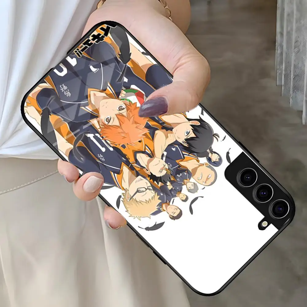 Anime H-Haikyuu Phone Case For Samsung A25 A13 A33 5G A54 A36 A35 A56 A52 A14 Shockproof Glass Cover