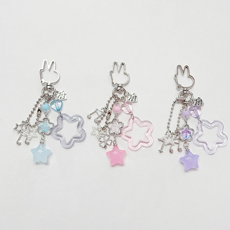 Брелок ручной работы с кроликом, брелок с кокетливой звездой, 1 шт.