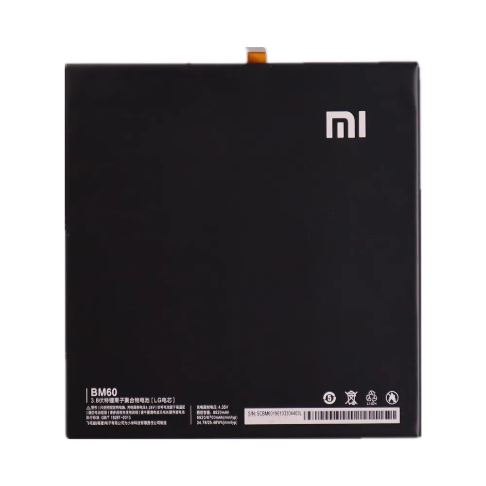 100% Original Xiao mi BM60 Phone Battery For Xiaomi Pad 1 Tablet Pad1 MiPad1 6520mAh High Capacity Batteries Bateria + Tools