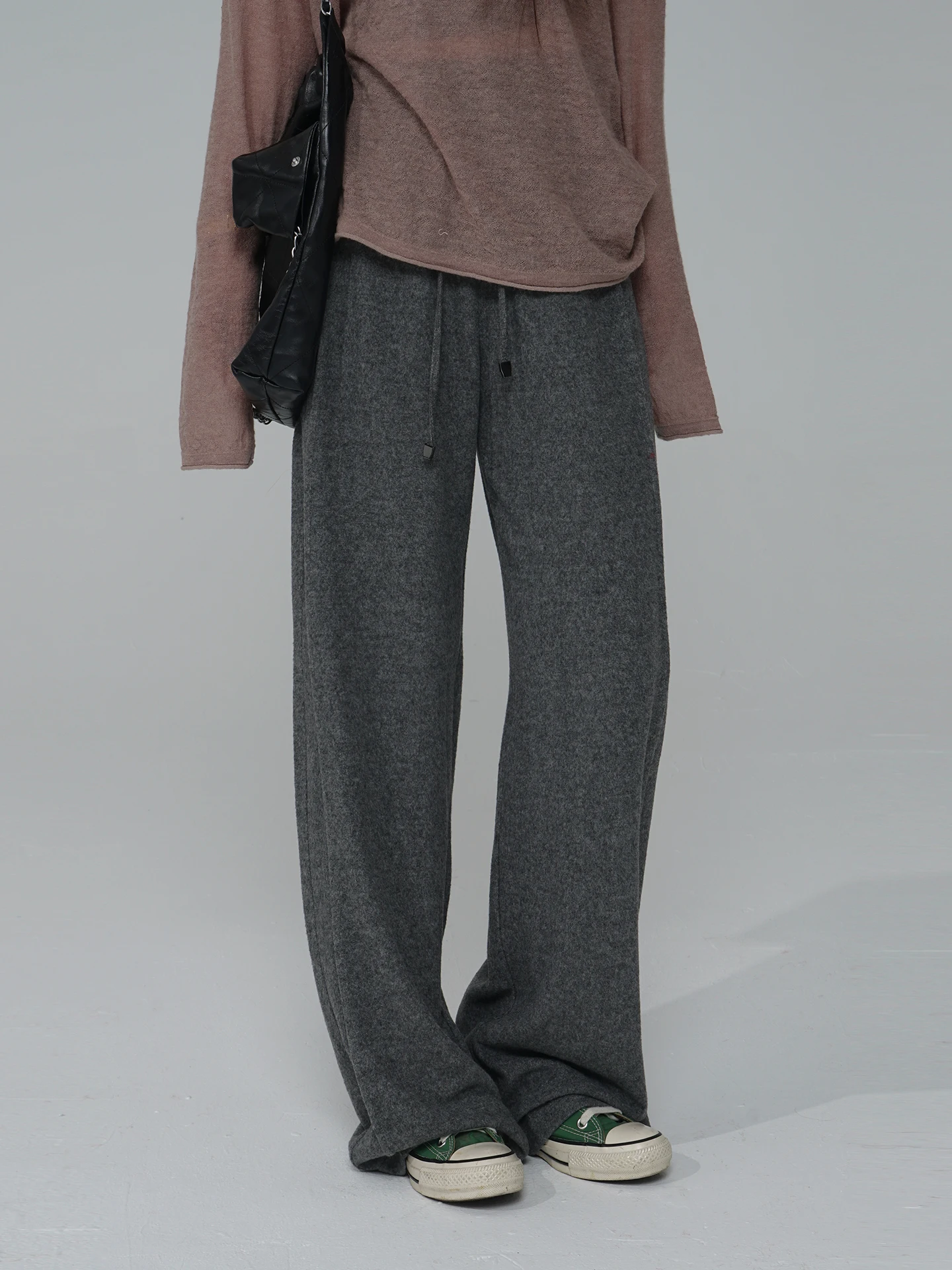 

Удобные женские брюки прямого кроя Akimbo Lazy Sle Spwear: повседневные брюки свободного кроя с драпировкой и завышенной талией