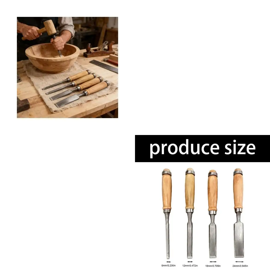 4Pcs Carving Set Multifunctional High Hardness Carving Cutter Flat