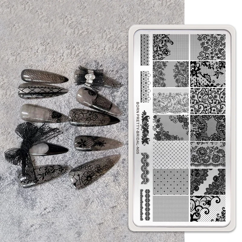 BORN PRETTY Nail Stamping Plates for Design French Nail Art Templates Printing Merry Christmas Image Stainless Stencil Tools