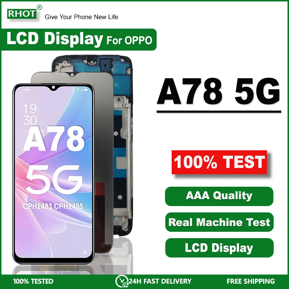 6.56 "para oppo a78 5g display lcd tela de toque digitador assembléia display para a78 5g lcd cph2483 cph2495 substituição da tela lcd