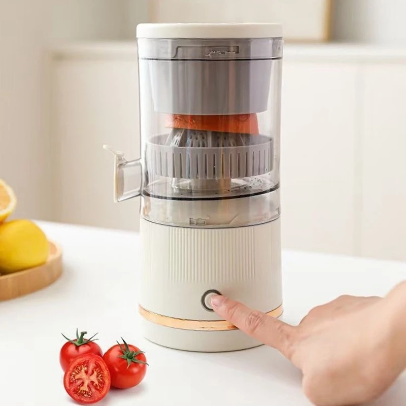 Automatic Separation Juicer Portable Juice Machine Electric Juicer Rechargeable Vegetable And Fruit Juicer Blender 7.4V White