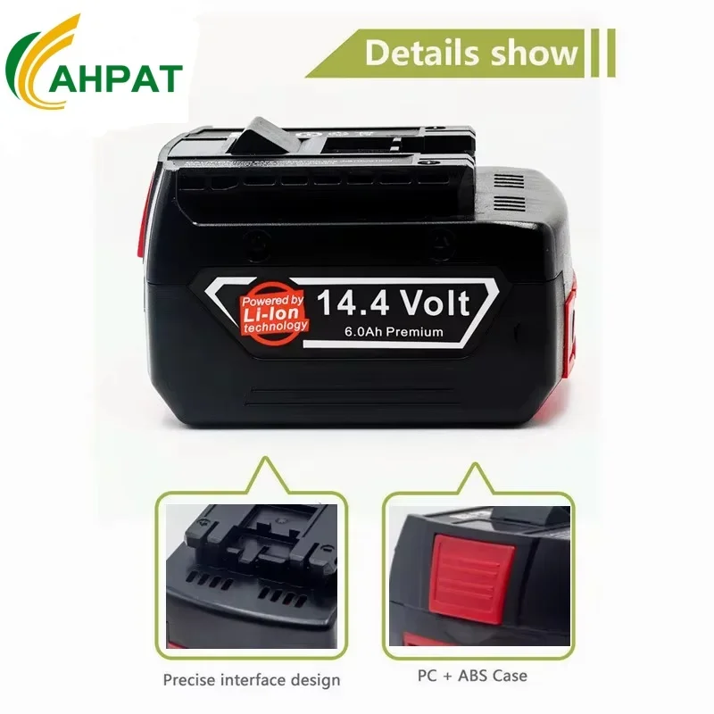 تبديل البطارية aste pour Bosch، outil électrique، 9000mAh، 14.4V، 9,0 Ah، 14.4V، GBA، GSR، GSB، BAT618، BAT609