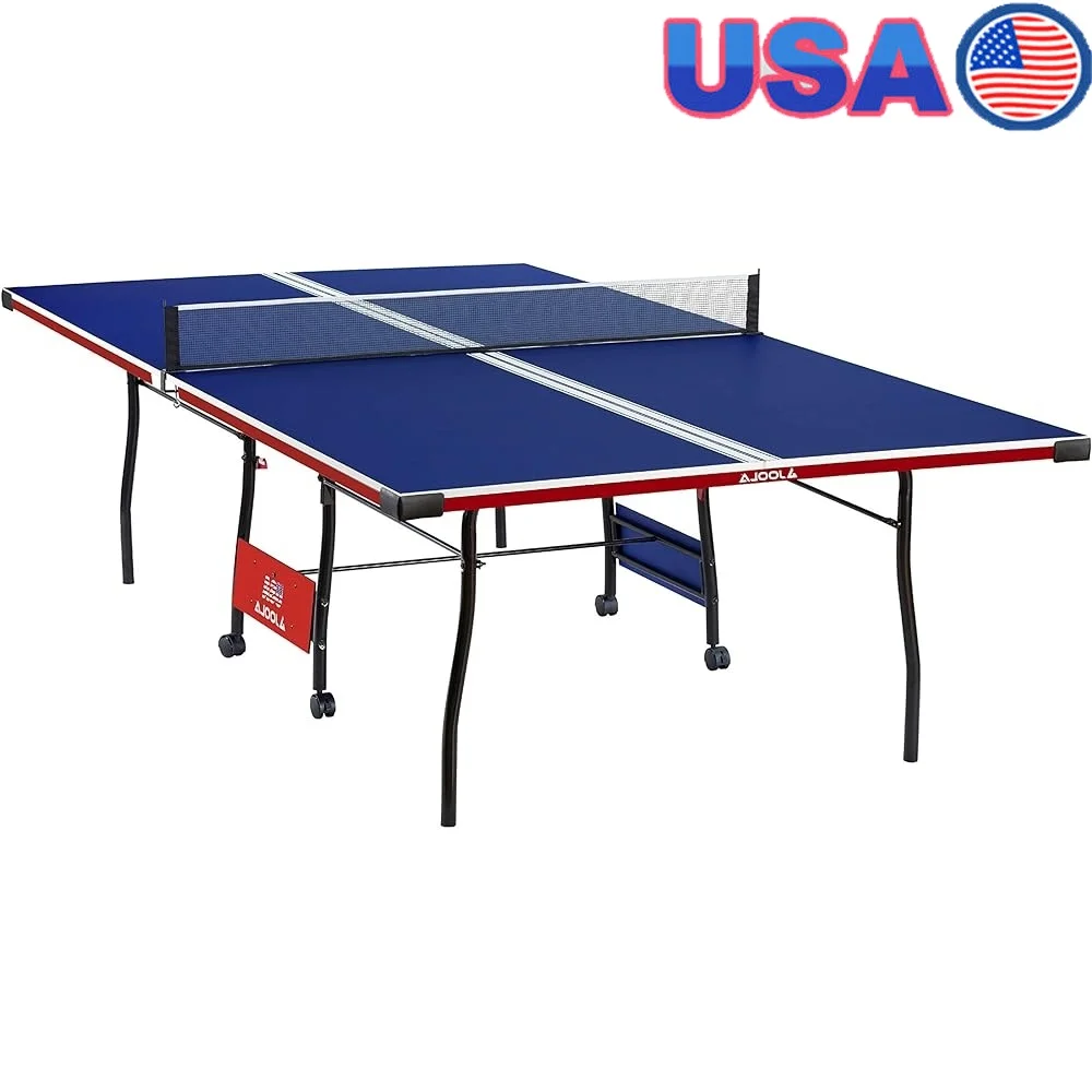 

Indoor 15mm Table Tennis Table with Quick Clamp Net Set Regulation Size Suitable Single Player Indoor Game Room Use