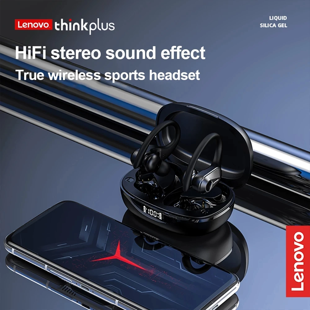 Lenovo lp75 fones de ouvido sem fio bluetooth gancho de orelha esportes bluetooth 5.3 fones de ouvido redução de ruído hifi fones de ouvido estéreo sem fio
