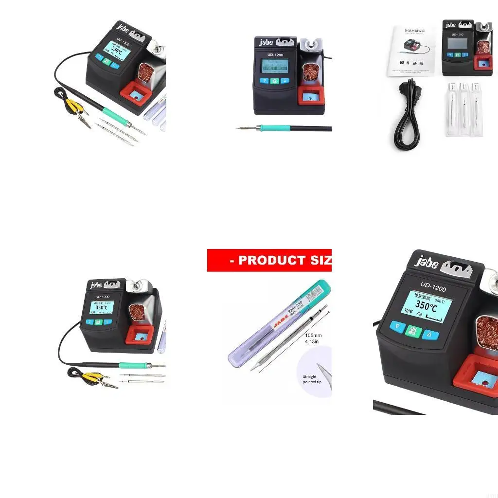 Digital Display Soldering Station with Three Front Control Buttons, ABS Housing, and Top-Mounted Iron Stand for M4YD