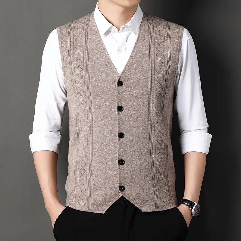 

Hot Sale Sweater Vests for Man Warm Winter Casual Business Interior Waistcoat Men Cardigan Knitted Sweaters Autumn Tops Clothing