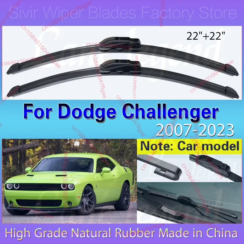 

For Dodge Challenger 2007-2023 SRT R/T RT SRT Car Front Wiper Blades Windshield Brushes Windscreen Window 22"22" Car Accessories