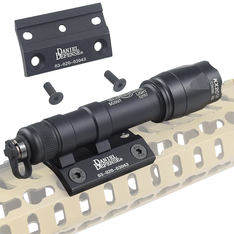LAMBUL Scout Light Metal Offset Side Mount Keymod M-LOK Rail for SF M300 M600 Flashlight Base Mounts Hunting Accessories