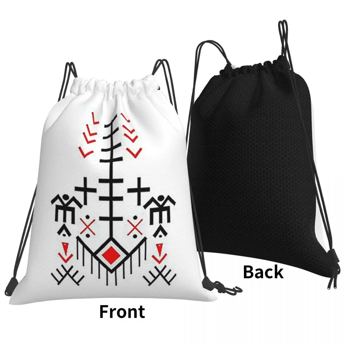 Kabyle Pattern Backpacks Casual Portable Drawstring Bags Sports Bag Book Bags For Man Woman School