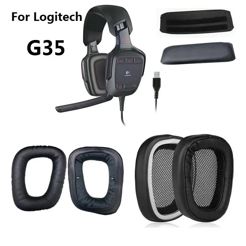 Сменные амбушюры, повязка на голову для игровых наушников Logitech G35, гарнитура, амбушюры, аксессуар G35
