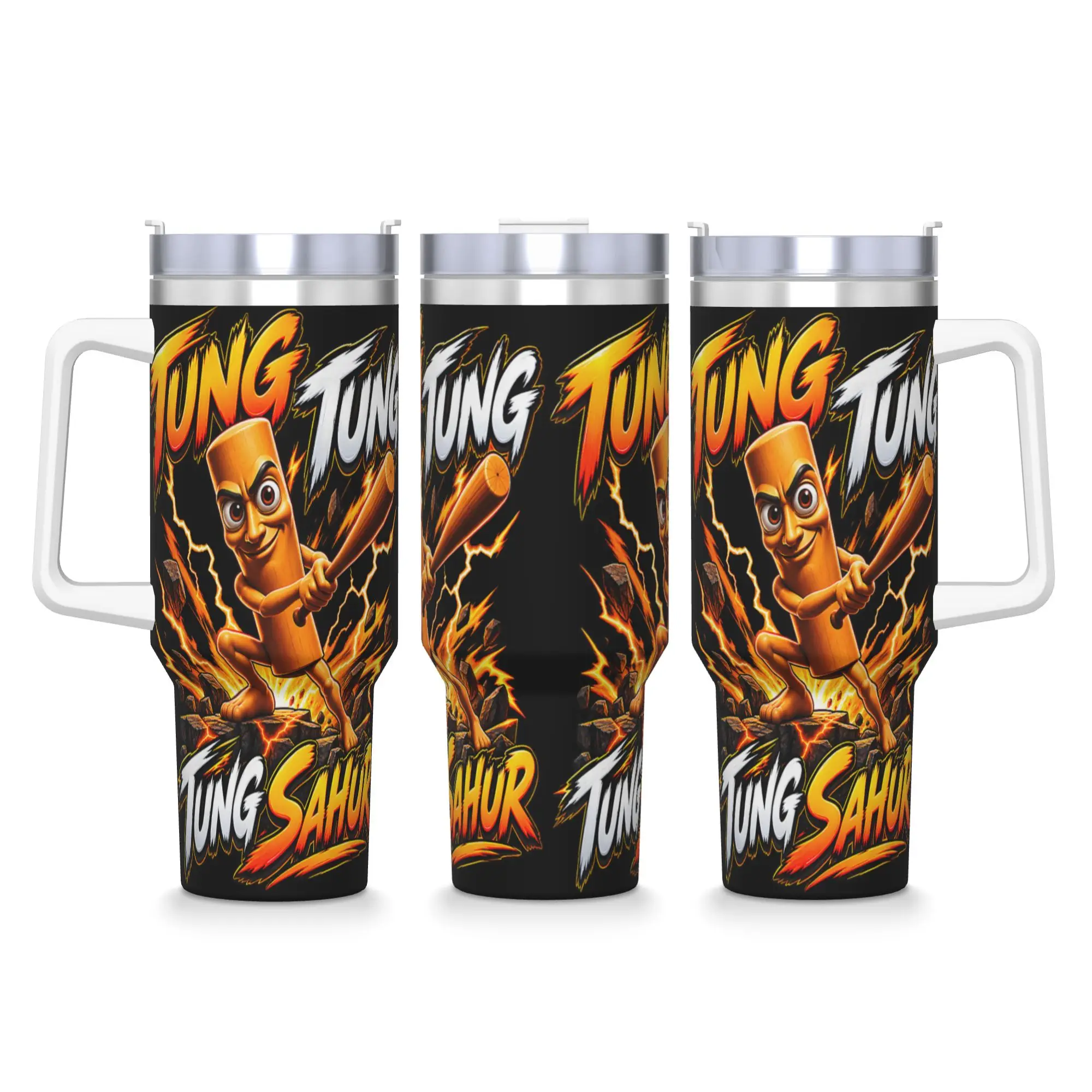 Tung Tung Tung Sahur Tumbler  Cold Drink Water Bottle Insulated Stainless Steel Thermal Cups Graphic Beach Car Mugs