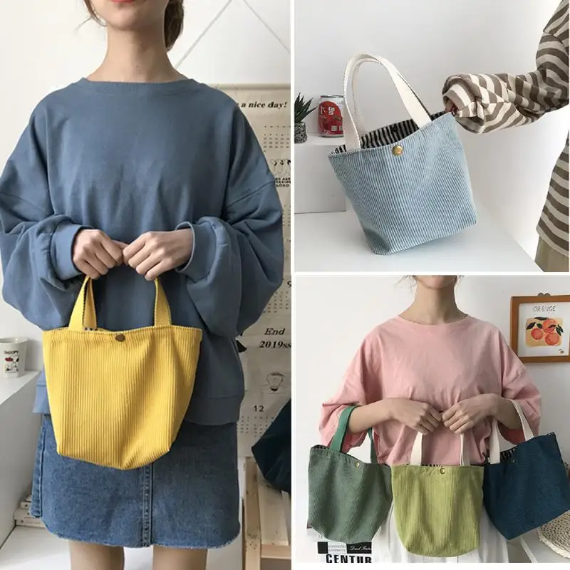 

Новый стиль, простая вельветовая маленькая квадратная сумка Ins, модная трендовая сумка для женщин, ланч-бокс, сумки для хранения еды