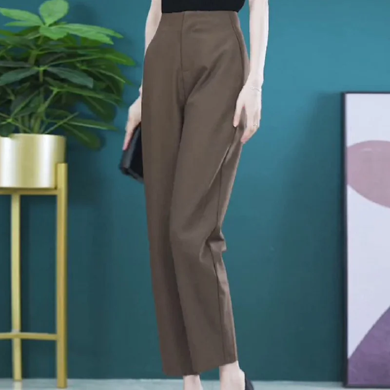 

High Waist Harem Pants for Women, Spring and Autumn Casual Suit Pants, Petite Elegant Loose Straight Pants