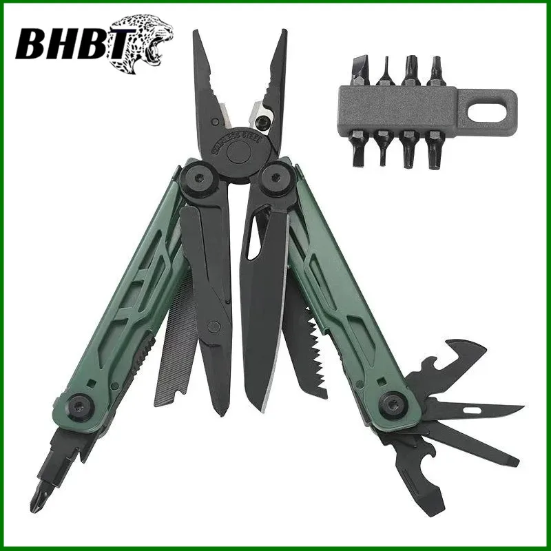 BHBT 25 in 1 Multitool Pliers 7 Colors EDC Multi-tool Pocket Knife Portable Outdoor Camping Multi Functional Tool with Bits