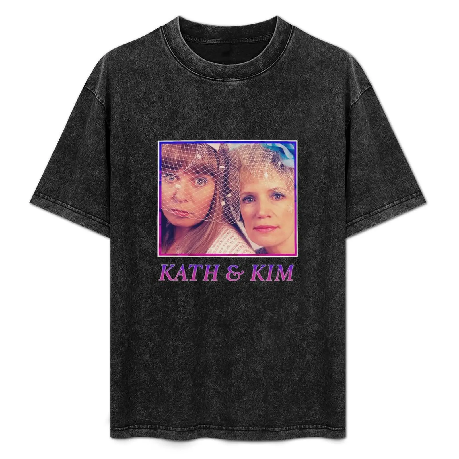 

Футболка с принтом в стиле 80-х Kath and Kim, повседневный топ без застежек, с короткими рукавами