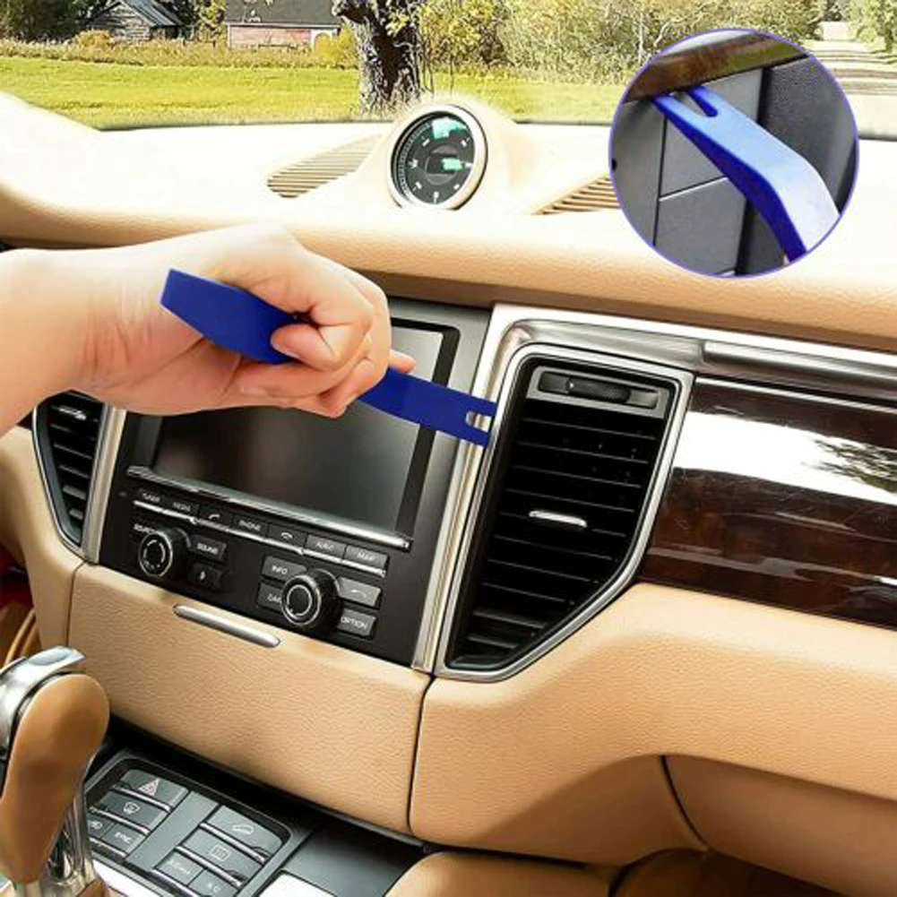 5Pcs Auto Removal Puller Pry Tool Plastic Car Radio Panel Trim Disassembly Tool Car Removal Installer Hand Tool for Auto Vehicle