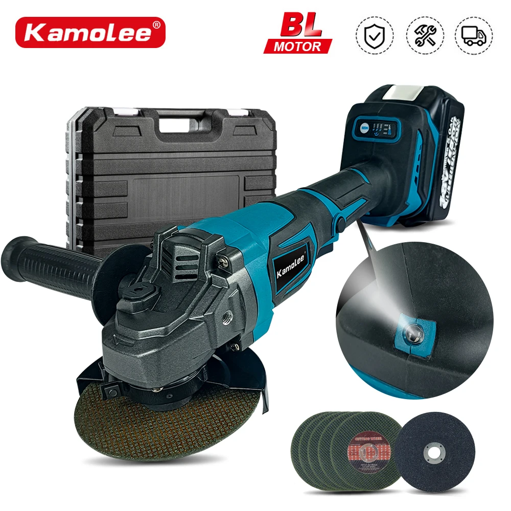 

Kamolee 18500RPM 100MM Brushless Cordless Angle Grinder Without Battery But Compatible with Makita 18V Battery