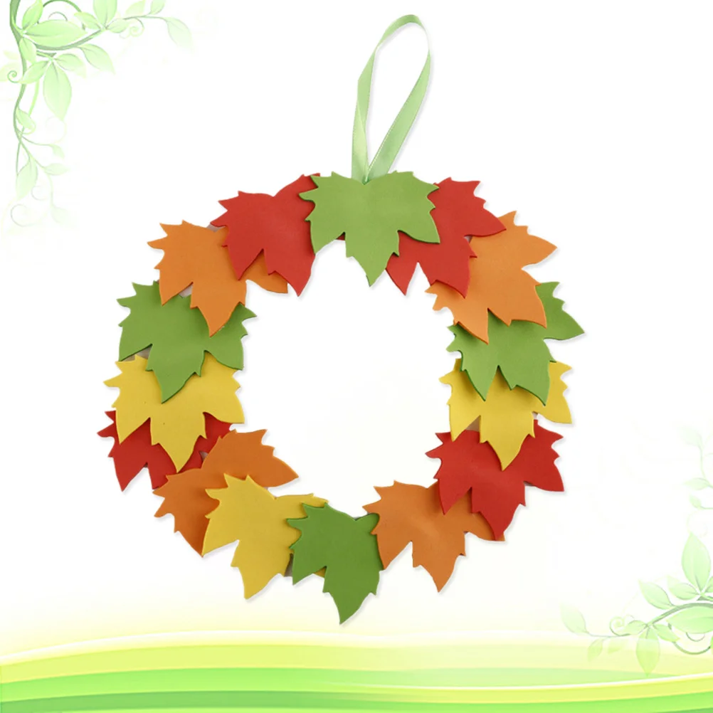 مجموعة مواد إكليل أوراق الشجر DIY ملحقات صياغة إيفا اليدوية للأطفال مستلزمات تعليمية لزينة الرعاية النهارية لرياض الأطفال