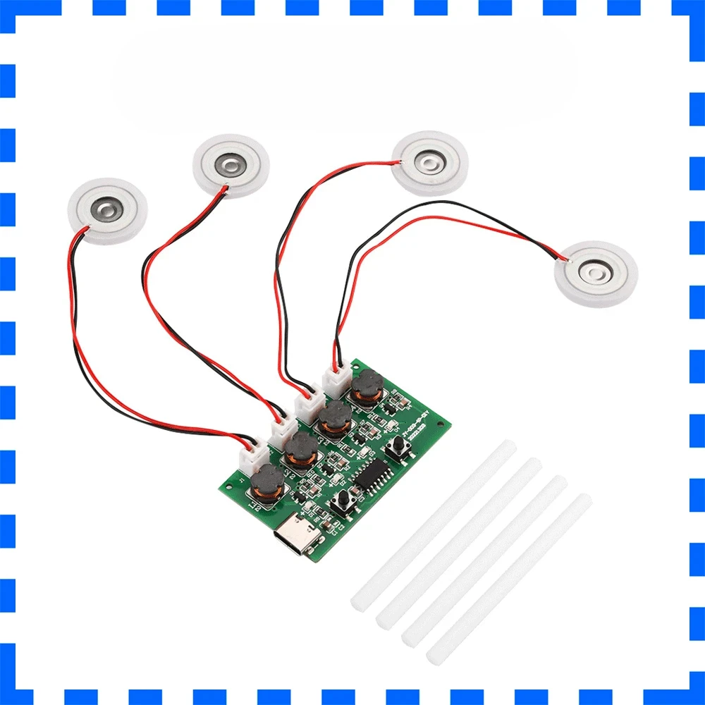 

Мини-увлажнитель DC5V Type-C, наборы для самостоятельного изготовления тумана и печатная плата драйвера 4, пленка для распыления тумана, лист распылителя, осциллирующий