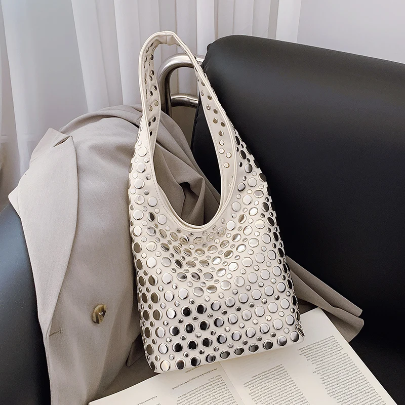 Designer Geometrische Umhängetasche Für Frauen Top Marke Handtasche Luxus Glänzende Niet Handgemachte Abend Clutch Tasche Mode Party Geldbörse – Detail 19