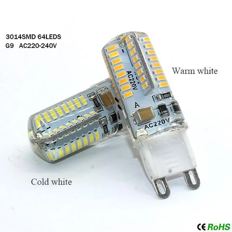 Pop 5X 10X G4 LED Bulb Lamp 7W 9W 12W AC220V G9 SMD2835 3014 Silicone LED Light 360 Beam Angle LED Spot Light Replace Halogen La