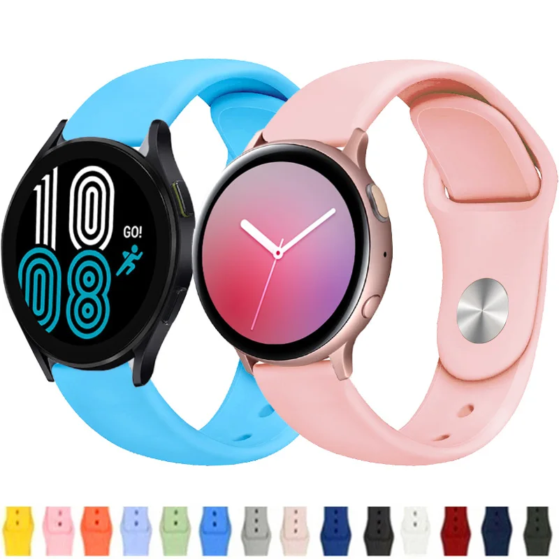 20mm Strap For Samsung Galaxy watch 5 44mm/5pro 45/4 classic 46/Active 2/3/42mm Silicone bracelet Galaxy watch 4/5 44 40mm band
