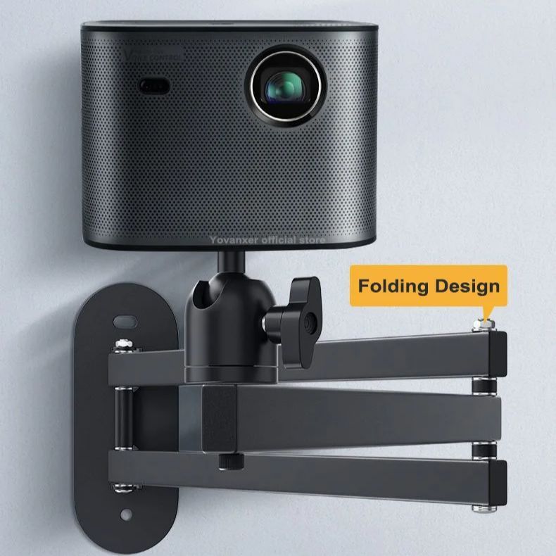  Foldable Wall Mount Projector Bracket Aluminum Alloy Retractable Durable Devices Holder for Home Bedside Hotel Office 