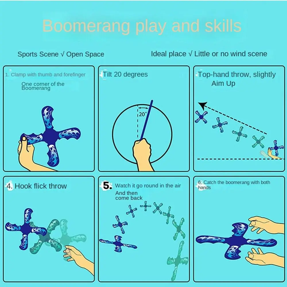 Crianças de plástico boomerang macio interativo três folhas cruz disco voador crianças brinquedo esportes spinner três lâminas adultos-crianças