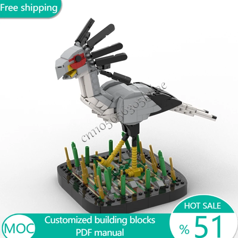 735 PCS Animal Secretary Bird MOC Customize Modular Building Block Design Brick Simple Popular Creative DIY Assembly Toy Gift