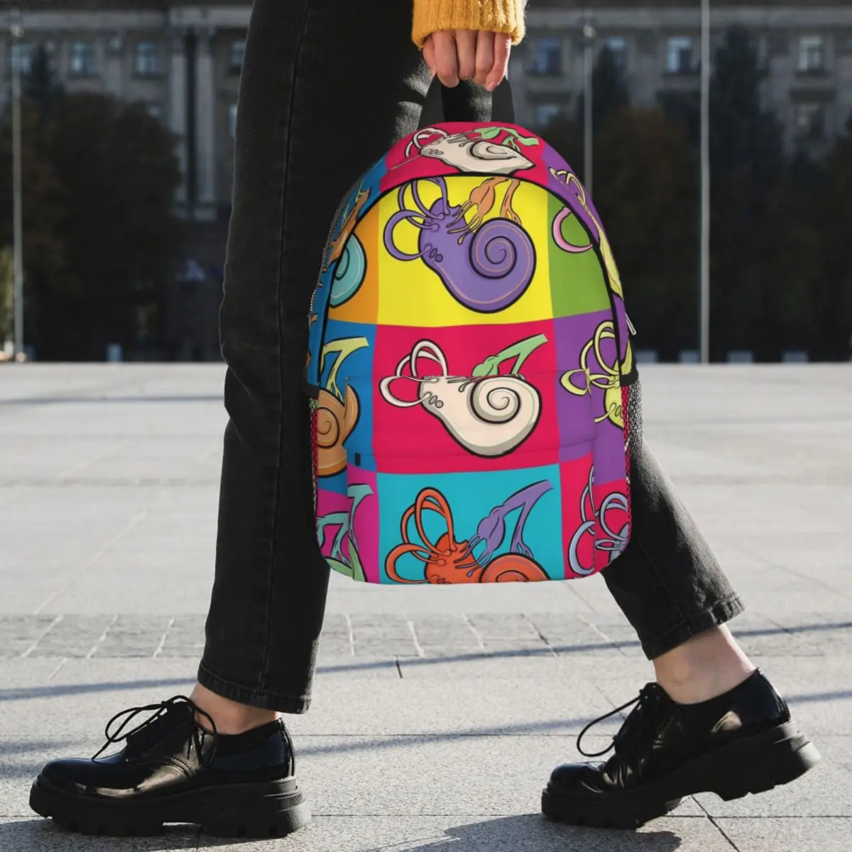 Mochila con ilustración colorida de Anatomía de oído interior para adolescentes, mochila escolar informal para niños, bolso de hombro para computadora portátil