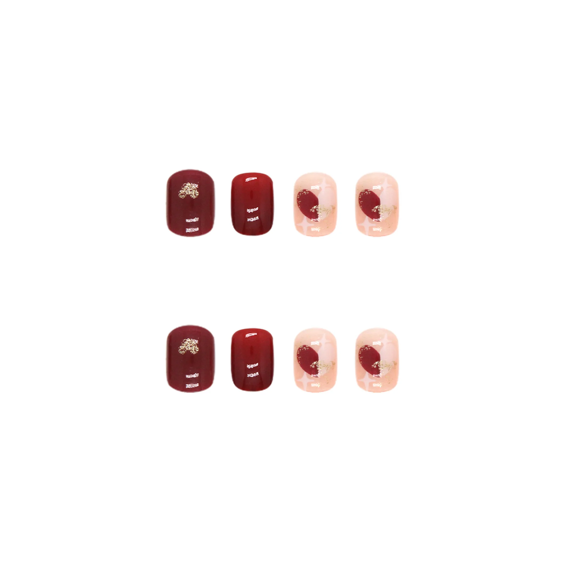 Removable Jujube Sweetheart Whitening Checkerboard Love Nail Sticker Nail Patch