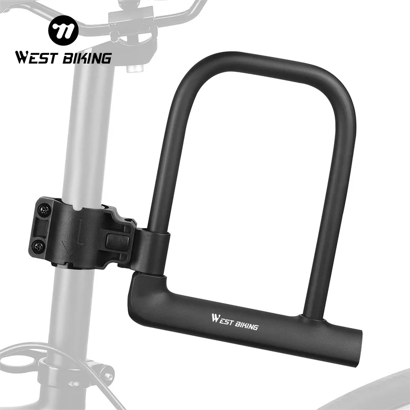 

WEST BIKING Portable Bicycle U-Lock Durable Thicken Anti-theft Safety Lock Motorcycle Scooter Lock MTB Road Bike Accessories