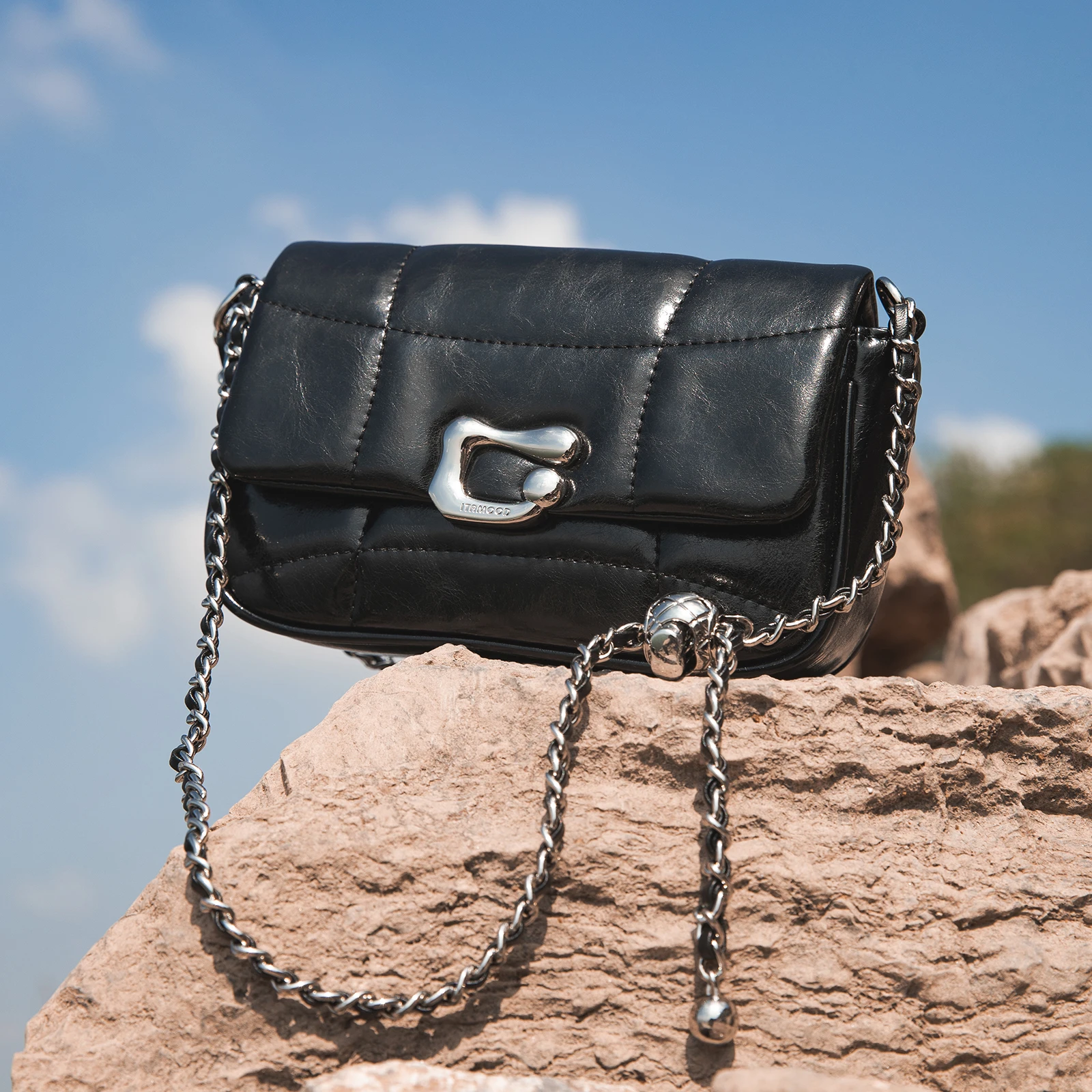 

ITAMOOD женская серебряная сумка-цепочка из воловьей кожи, клатч, роскошная оригинальная дизайнерская брендовая сумка через плечо на одно плечо, подарок для школы