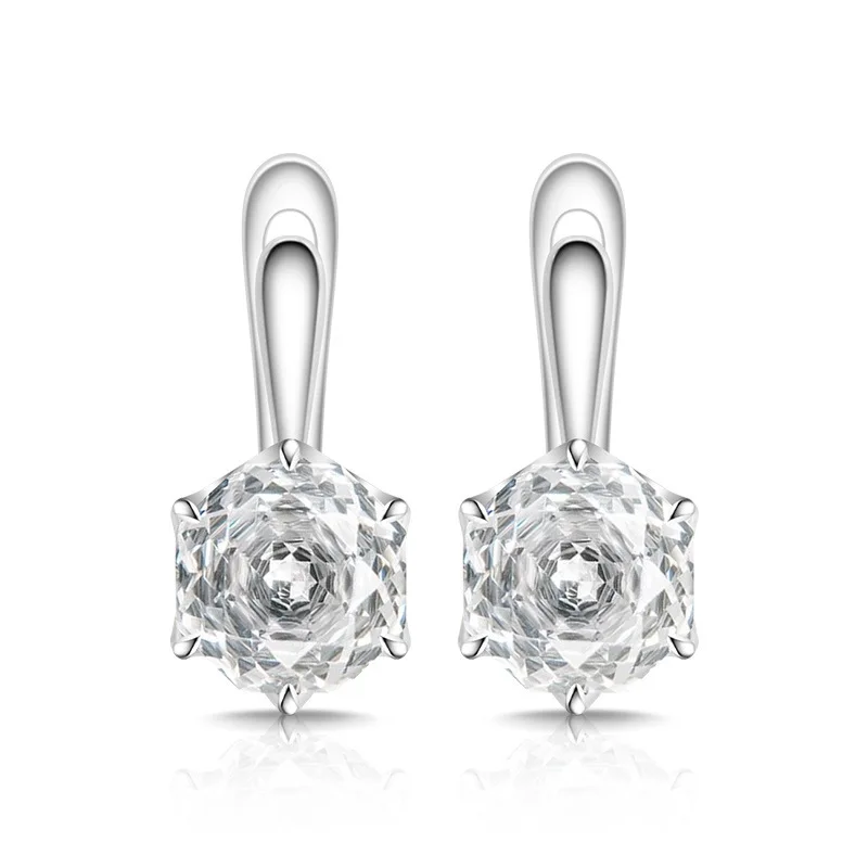 925 Sterling Silber Stilvolle Einfache Rosenschliff Hochkarätige Diamant-Damenohrringe Ohrclips Geburtstagsgeschenk – Detail 5