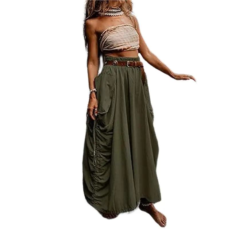 

Женская макси-юбка в стиле бохо с карманами, богемная, в стиле хиппи, цыганский стиль