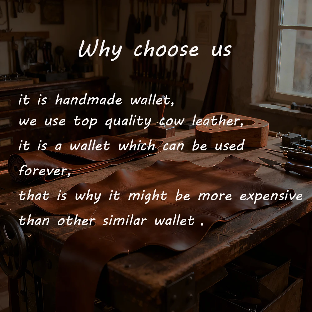 High Quality Retro Genuine Leather Men's Wallet Card Holder Handmade Male Coin Purses Simple Soft Male Wallets