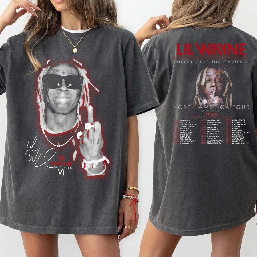 Lil Wayne Middle Finger shirt Lil WAYNE Tour 2025 North America Tour Lil Wayne shirt T-Shirt Lil Wayne Merch Woman and Man