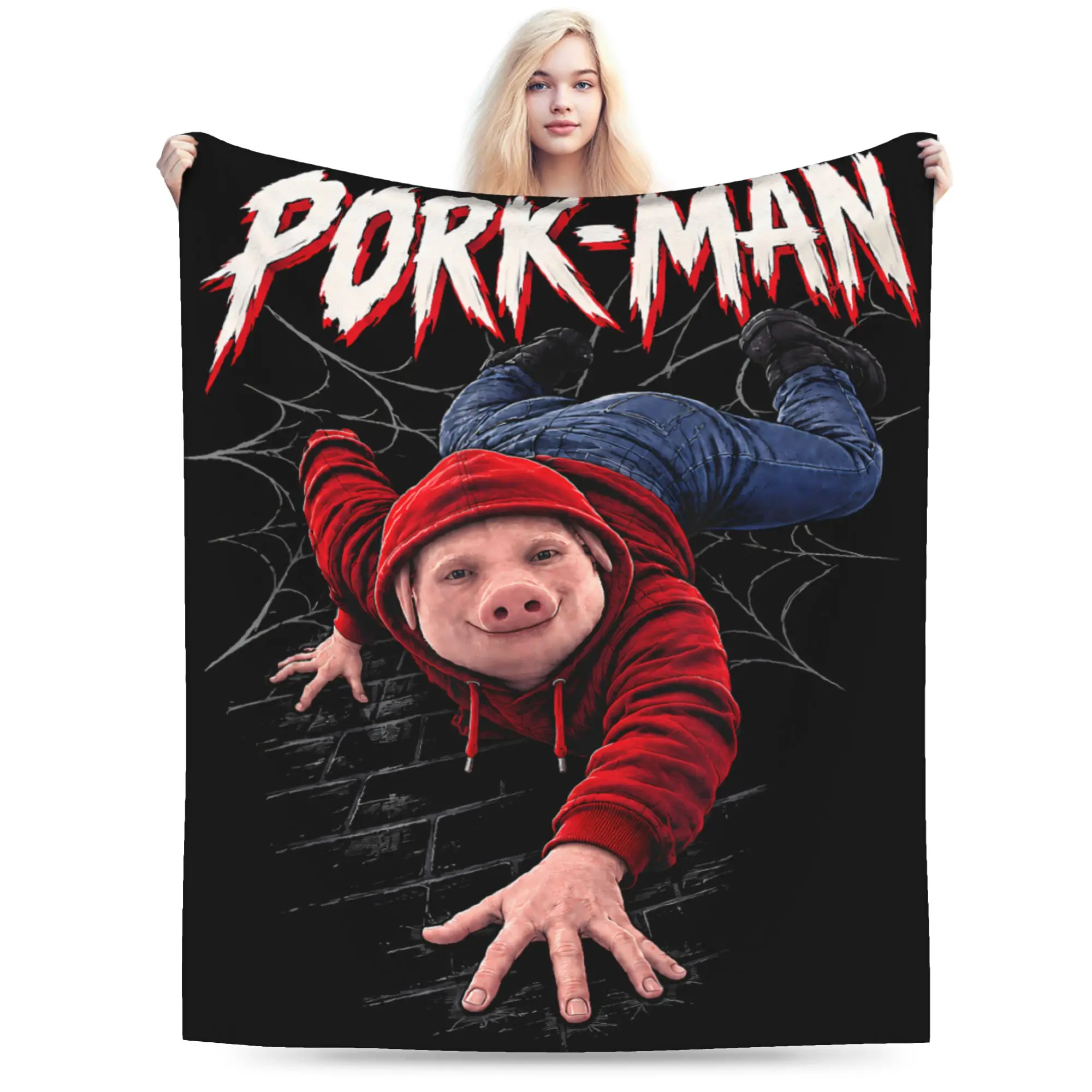 John Pork Pork Man Funny Brainrot Meme Pig Blanket Quality Warm  Throw Blanket Winter Plane Travel Living Room Novelty Bedspread